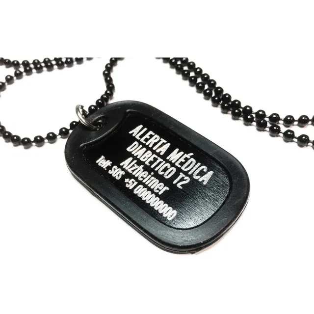Id Placa En Aluminio Negro - Grabado Personalizado 