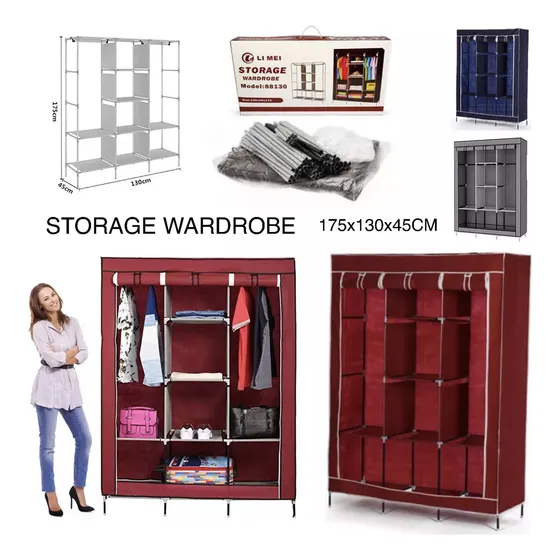 Closet Armable Grande 130x45x175cm 3 Separaciones Organizado