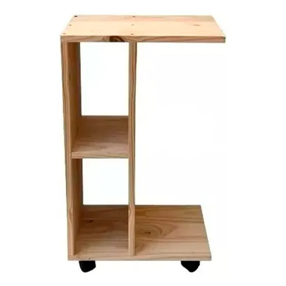 Mesa De Arrime Desayunador Auxiliar Con Ruedas Madera Maciza
