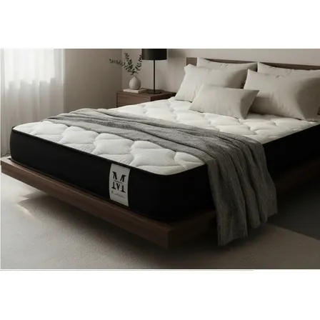 Colchon 2 Plazas Resorte Y Espuma 190x150x22 Semi-ortopedico Color Gris Oscuro