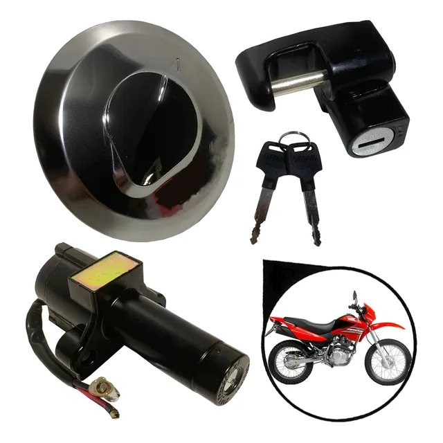 Kit Chave Ignição Tampa Tanque Para Nxr125 Bros 2003 A 2005