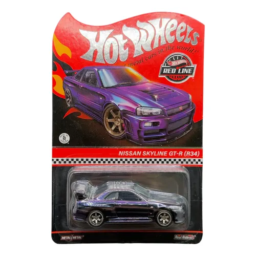 Hot Wheels 1/64 Rlc Nissan Skyline Gt-r R34 Roxo Cor Índigo