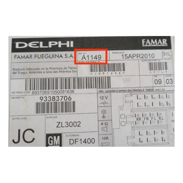 Código Desbloqueio Rádio Gm Original Vectra Meriva Captiva