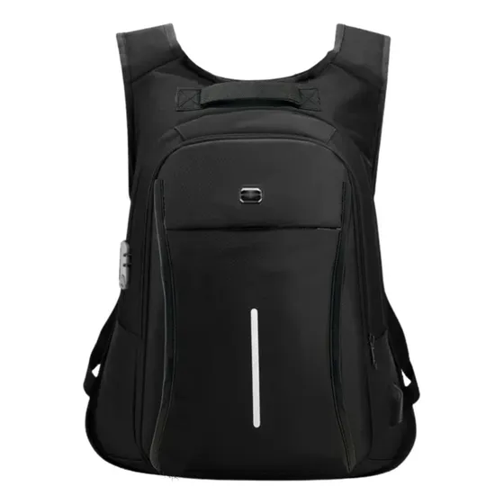 Mochila Inteligente Anti-furto Cabo Carregador A Prova Dagua Cor Preto