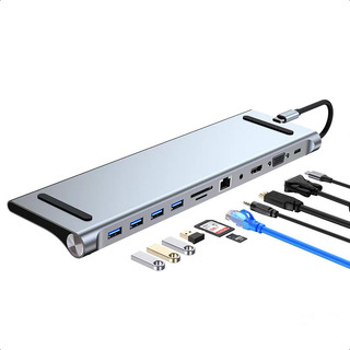 11 Em 1 Estação De Acoplamento Tipo C Hub Usb Multifuncional 11 Em 1 Estação De Acoplamento Tipo C Hub Usb Multifuncional