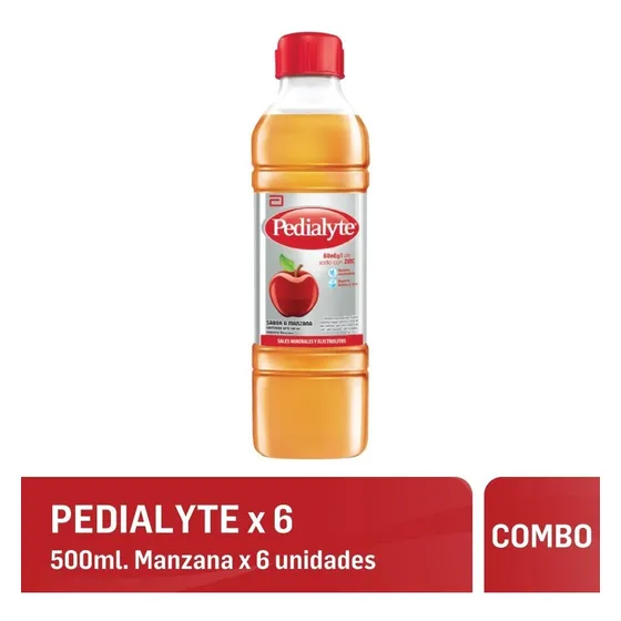 Pedialyte 500 Ml X 6 Unidades Manzana