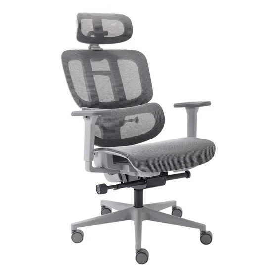 Cadeira De Escritório Ergonômica Elements Sophy Branco E Cinza Tela Mesh