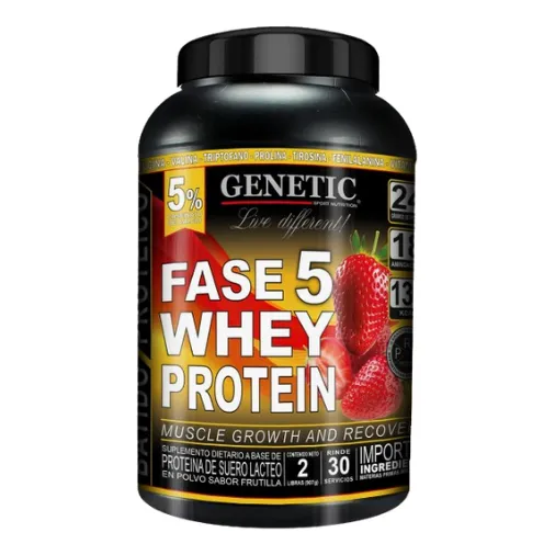 Fase 5 Whey Proteina Rapida Absorcion X 2 Lbs - Genetic Sabor Frutilla