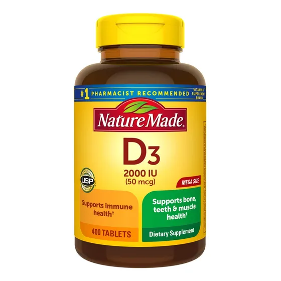 Vitamina D3, 400 Comprimidos De Tamaño Grande, Vitamina D 20