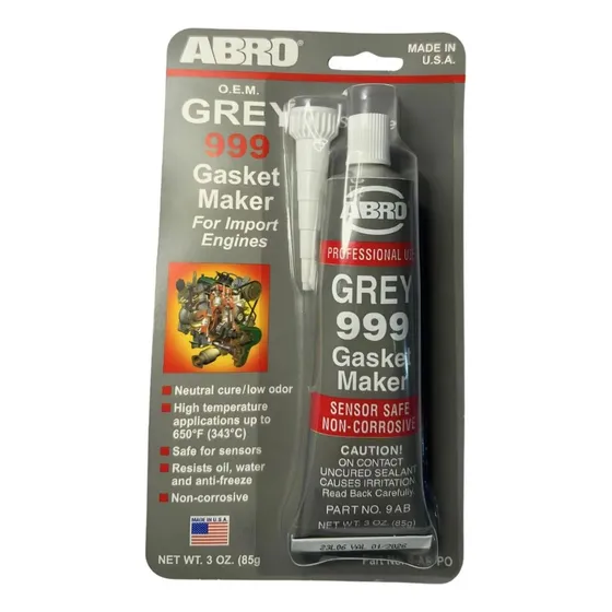 Pegamento sellador de silicona Abro Gray 999, junta de motor, 85 g