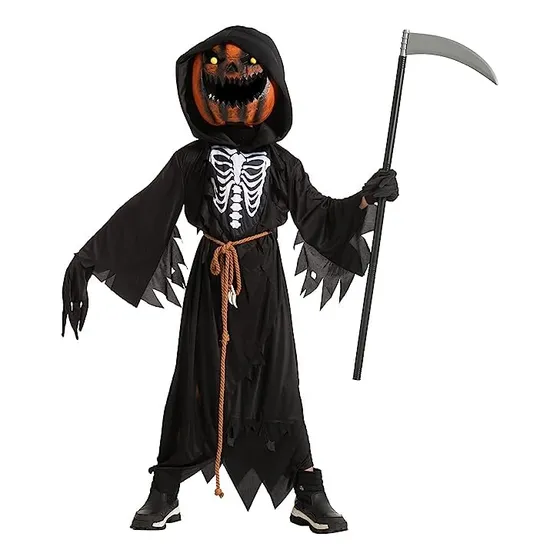 Disfraz De Espantapájaros, Calabaza, Segador De Halloween, N