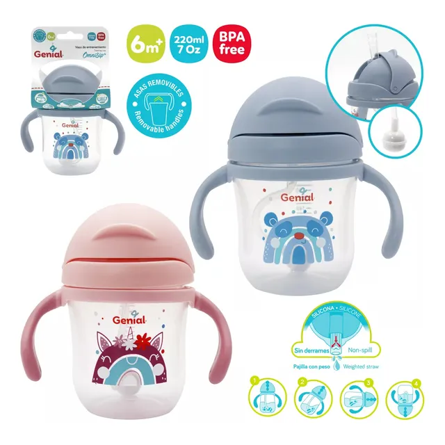 Vaso Asa Entrenamiento Pitillo Bebes Niños Bebidas Tetero