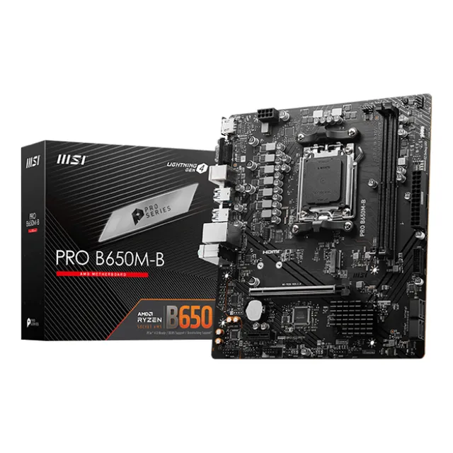 Mother Msi Pro B650m-b Ddr5 Am5 Serie 7000 8000 Color Negro