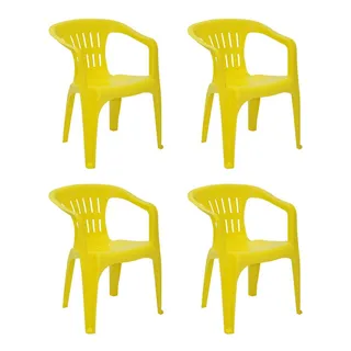 Combo 4 Cadeiras PlĂĄsticas Atalaia Amarela Tramontina Combo 4 Cadeiras PlĂĄsticas Atalaia Amarela Tramontina
