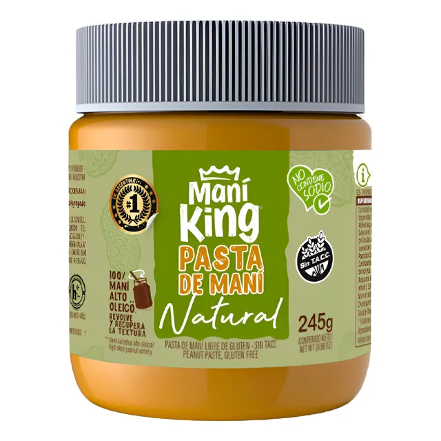 Pasta De Maní King Natural Apto Veganos Sin Gluten Sin Sodio