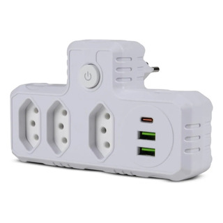Benjamim Adaptador Universal Tomada Usb Tipo C Filtro Linha Benjamim Adaptador Universal Tomada Usb Tipo C Filtro Linha