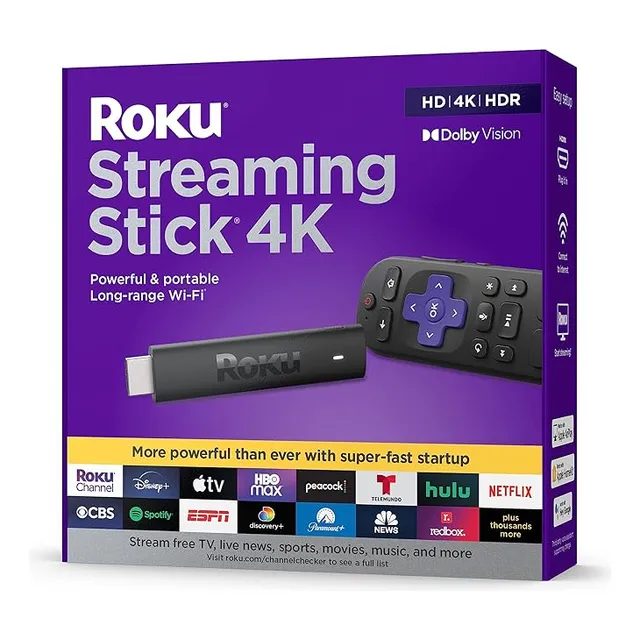 Roku Streaming Stick 4k Con Control Remoto Y Comando Por Voz