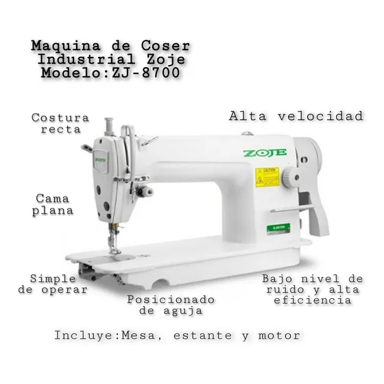 Maquina De Coser Industrial Recta Modelo Zj-8700 Marca Zoje