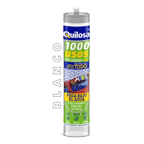 Pegamento Sellador 1000usos Polímero Ms Blanco 280ml Quilosa