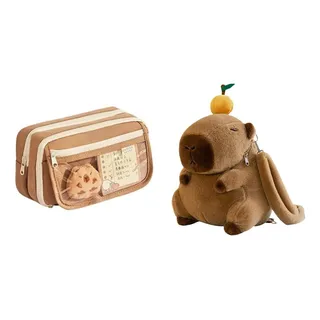 Bonita Mochila De Peluche Carpincho Con Estuche Para Lápices Bonita Mochila De Peluche Carpincho Con Estuche Para Lápices