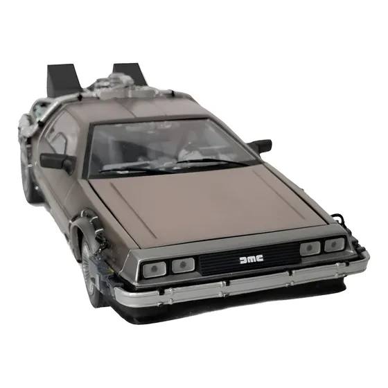 Time Machine Delorean Escala 1:18 Volver Al Futuro De Acero