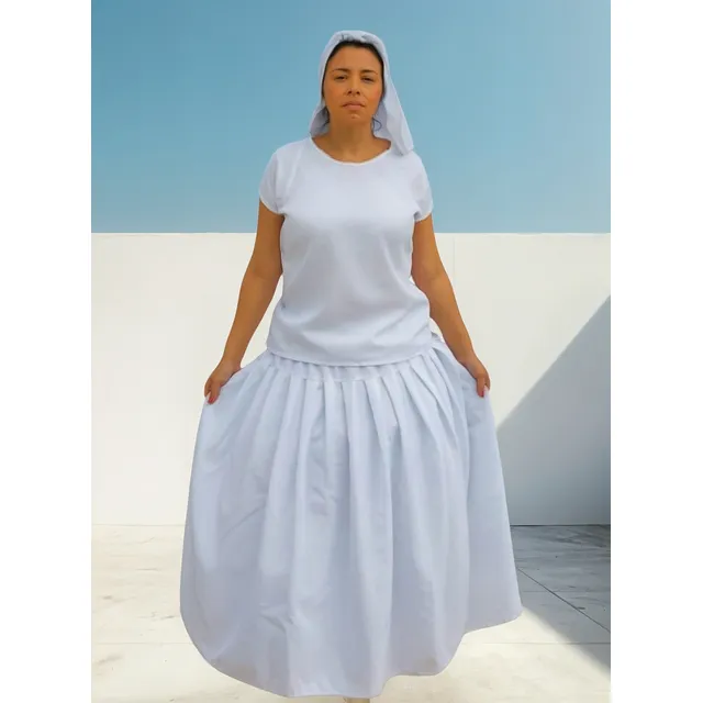 Conjunto De  Ração Feminino 2pçs Oxford Umbanda Candomblé