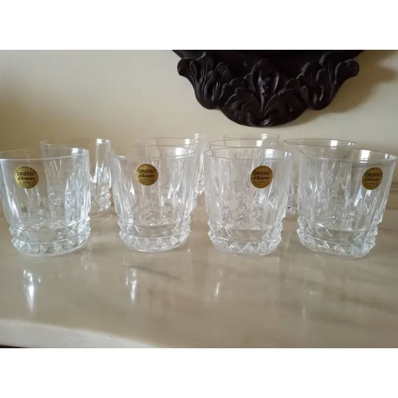 Juego Vasos Cortos De Cristal