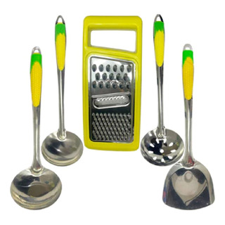 Set 5 Utensilios De Cocina Acero Pelador Colador Cuchara Set 5 Utensilios De Cocina Acero Pelador Colador Cuchara