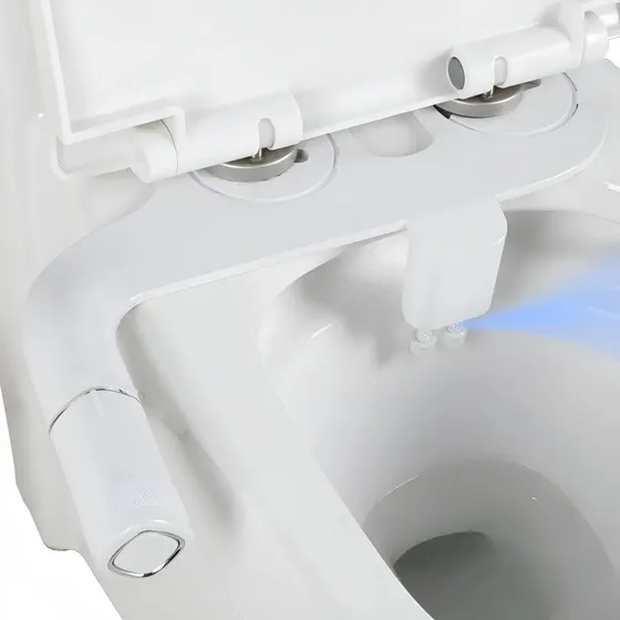 Bidet Vida Buenas Blanco Accesorio Doble Boquilla Autolimpieza para Inodoros