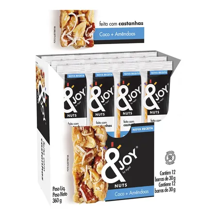 Barra De Castanha Nuts Ejoy Coco E Amêndoa Caixa 12 Un 30g