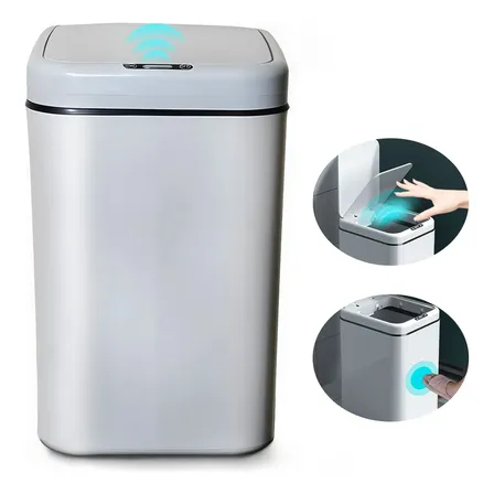 Lixeira Inteligente Siswish 20l, Com Sensor De Movimento E Abertura Automática Cinza