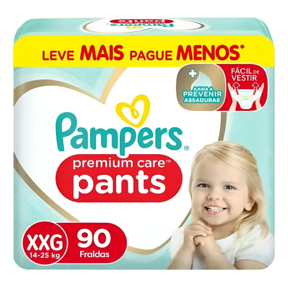 Fralda Pampers Premium Care Pants Xxg 90 Fraldas