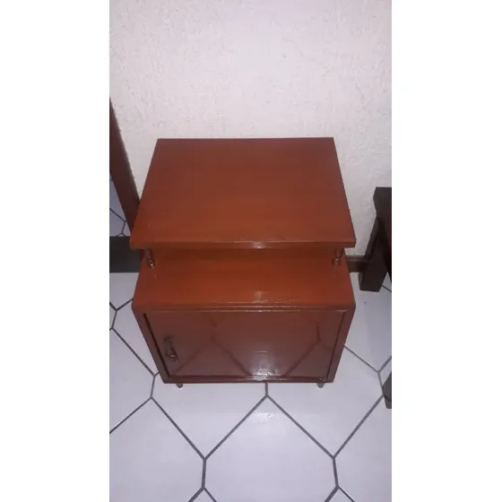Buró Mesa De Noche Caoba 80x80 Cm - Set De 2 Unidades