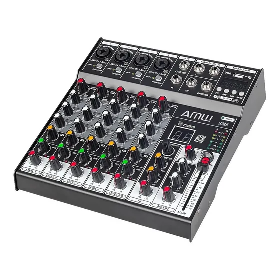 Amw Sm6 Mesa De Som 6 Canais Efeitos Dsp Bt Interface Usb ! 127/220V