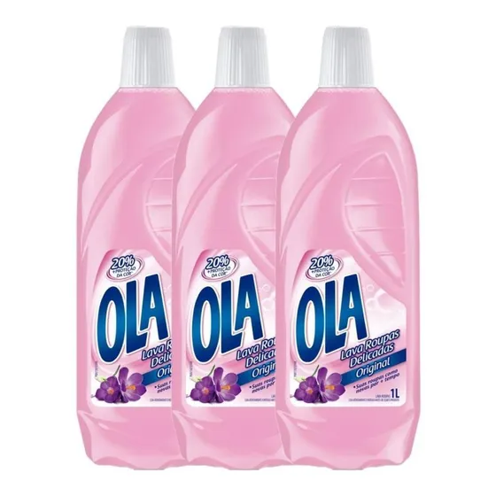 Kit Com 3 Lava Roupas Ola Original 1l Cada