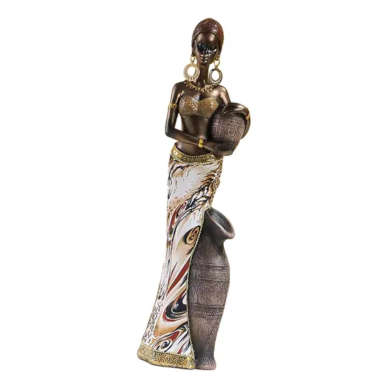 Estatuilla De Mujer Africana Hecha A Mano, Estilo A