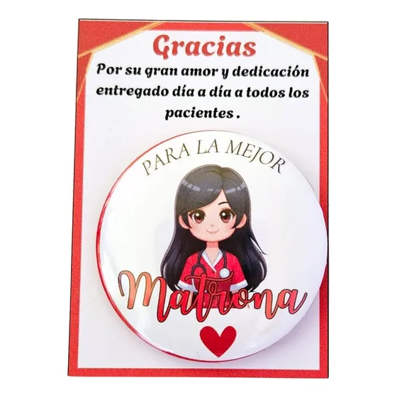 8 Chapas Alfiler Matrona, Recuerdos Para Matrona
