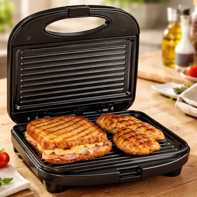 Sanduicheira Elétrica Antiaderente Grill 750w Preto 110/220v Preto 220v