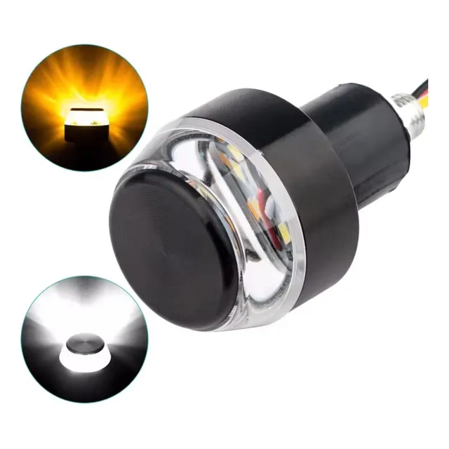 Luz Led Intermitente Manillar De Motocicleta Blanco/amarillo