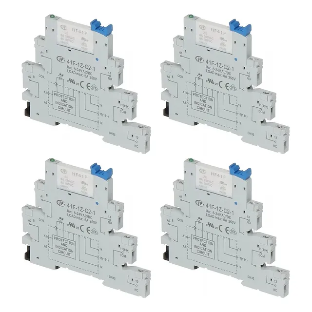 Paquete 4pz Relevador Tipo Clema 24v Relay No/nc 250vac 6a