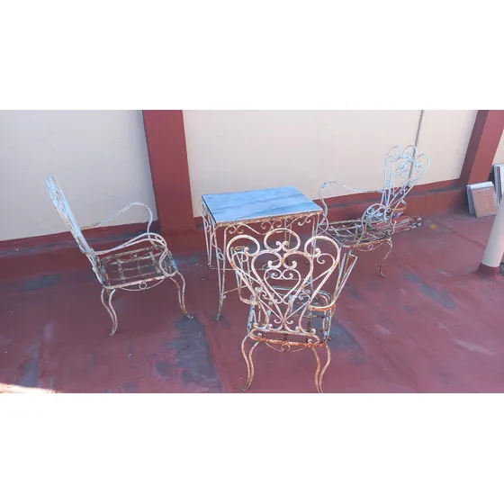 Juego De Jardin Hierro Artistico