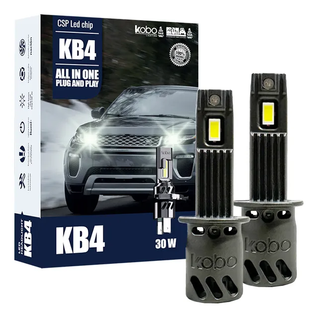 Kit Focos Led Kb4 Chip Csp 12v 30,000 Lm H4 H7 H11 Auto Moto