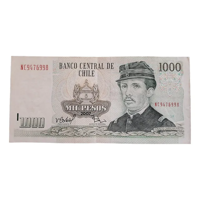 Billete Chileno De $1.000 Pesos Año 2007, Vf