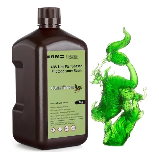 Resina 3d Elegoo Abs-like 2000g Verde Claro Uv 405nm