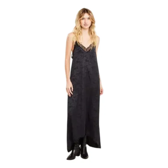 Vestido Largo Para Mujer Color Negro A25v1247 De Koxis