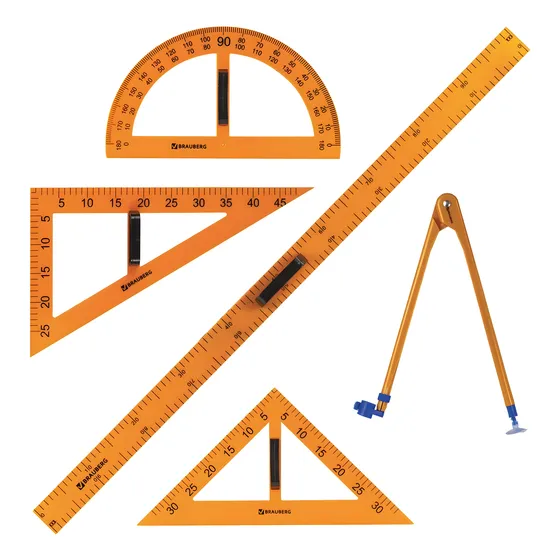 Juego De Geometría Grande Para Pizarron Alta Calidad 5 Pieza