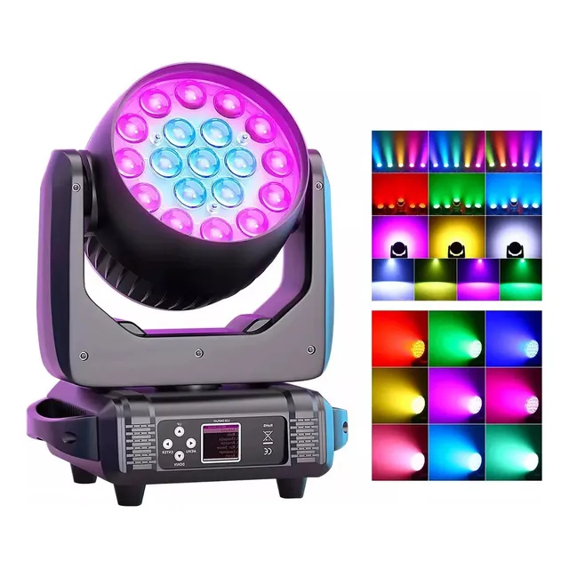 Cabeza Móvil Zoom Dj Luz Robotica Lámparas Colorantes 285w 19x15w Cañon Led Dj Cabezas Moviles Enfoque Luces Roboticas
