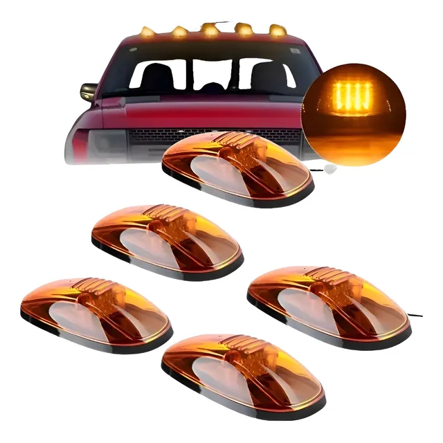  Cab Light Luz De Teto Led Lente Âmbar Camionete Pick-up 5un