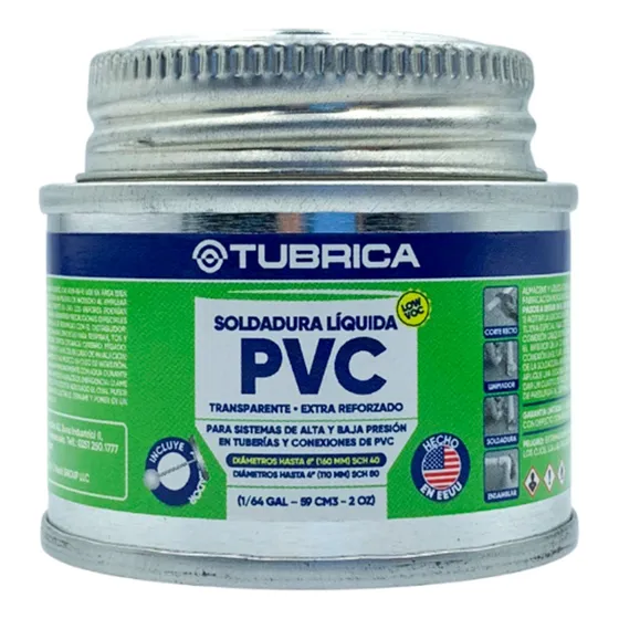 Pega Soldadura Tubería Verde Pvc Multipropósito 1/64 Galón