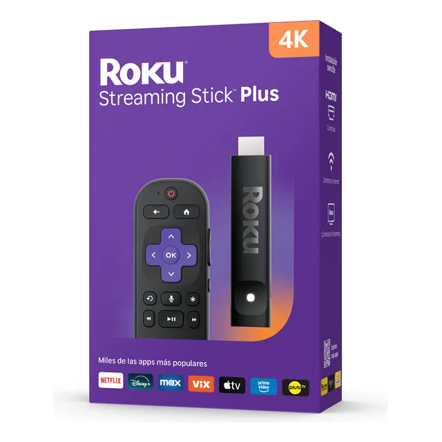 Roku stick plus| dispositivo de streaming para tv 4k